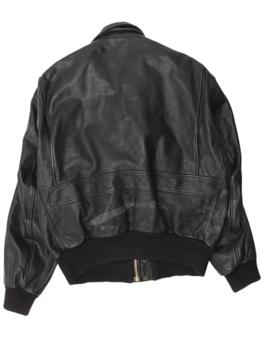 Giacca in pelle militare vintage da uomo IT 52 XL in pelle nera