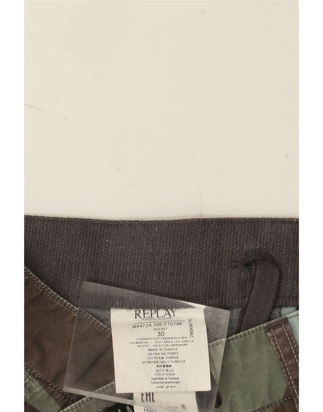Pantaloncini chino da uomo Replay W30 cotone geometrico multicolore medio