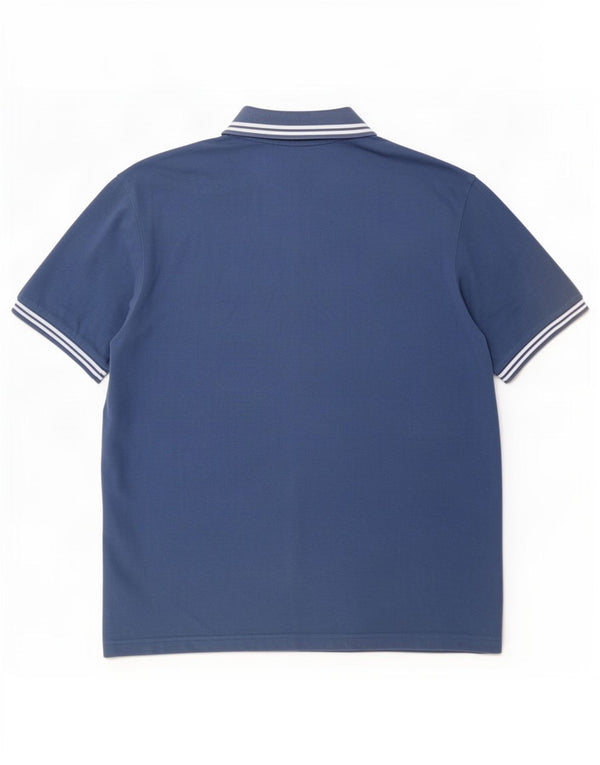 Polo grafica da uomo Kappa XL in cotone a righe blu
