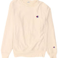 Felpa Champion da uomo con trama inversa, maglione piccolo in cotone bianco