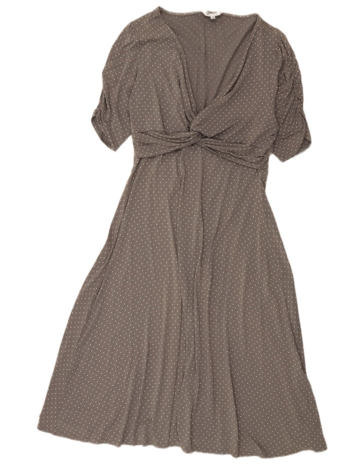 Abito a trapezio da donna East UK 14 Viscosa maculata grigio medio