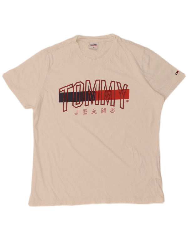 T-shirt grafica da uomo Tommy Hilfiger Top XL in cotone bianco
