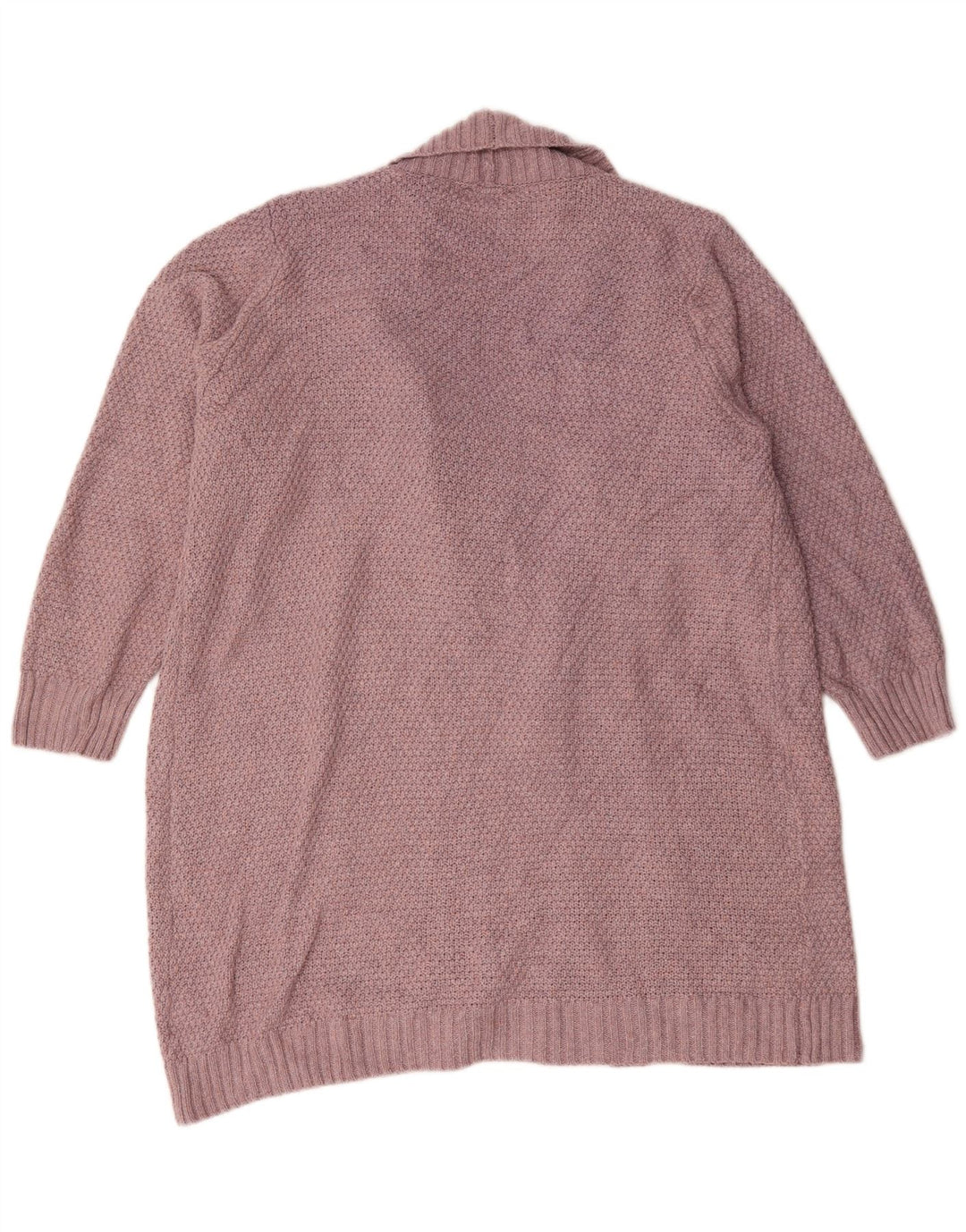 Maglione cardigan aperto da donna autografo UK 18 XL poliestere rosa