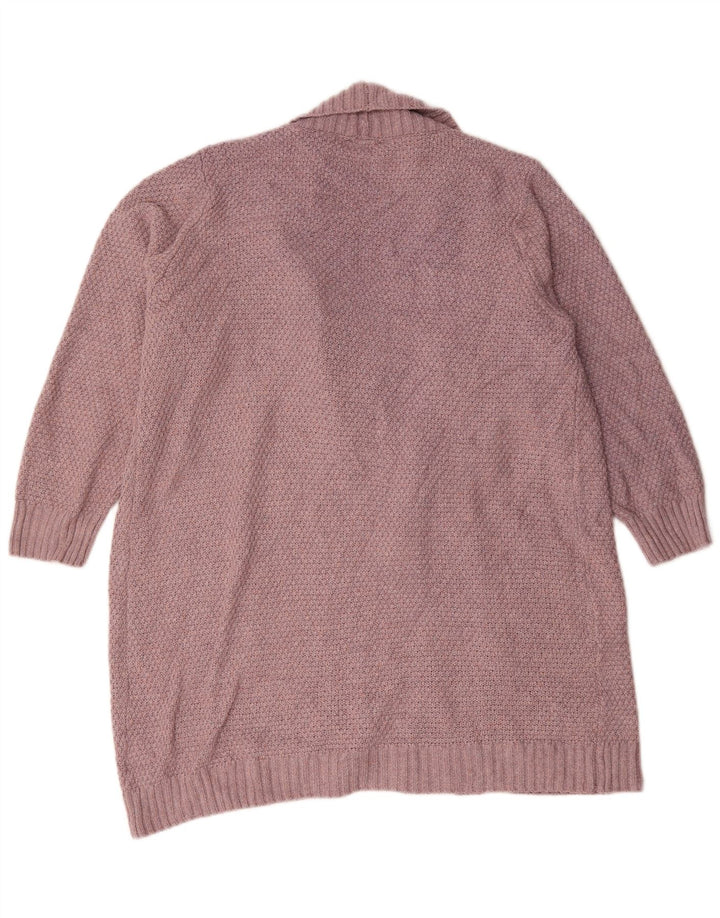Maglione cardigan aperto da donna autografo UK 18 XL poliestere rosa