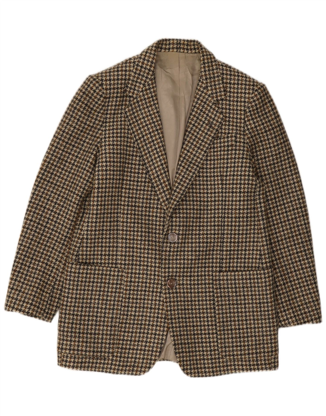 Giacca blazer da uomo a 2 bottoni Reporter IT 48 lana pied de poule marrone medio
