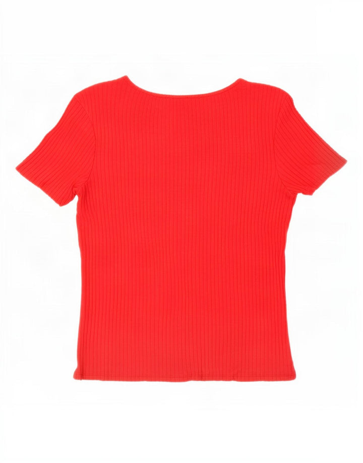 T-shirt Zara da donna Top UK 12 rosso medio in viscosa
