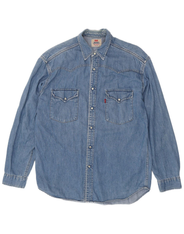 Camicia di jeans da uomo Levi's Large in cotone blu