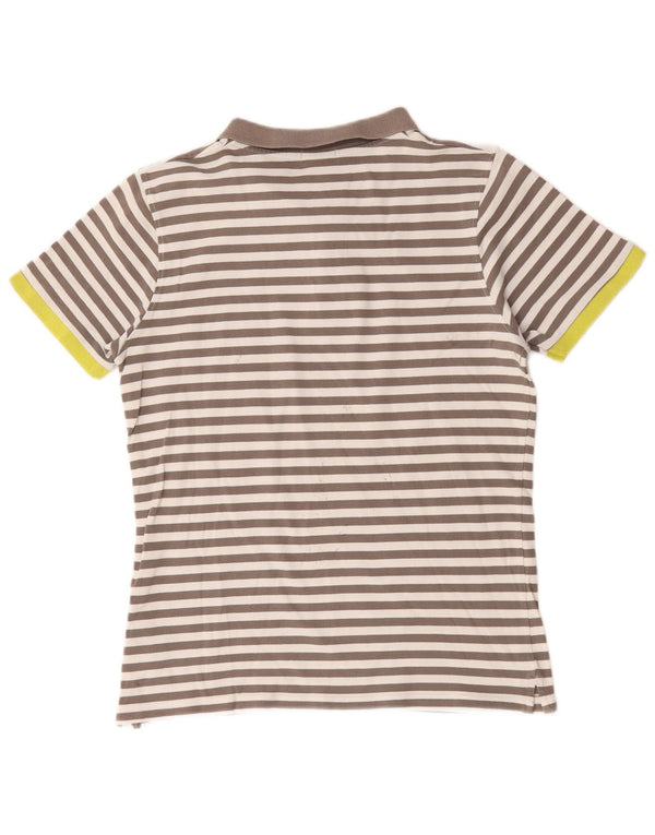Polo Uomo Liu Jo Slim Fit Cotone Rigato Marrone Medio