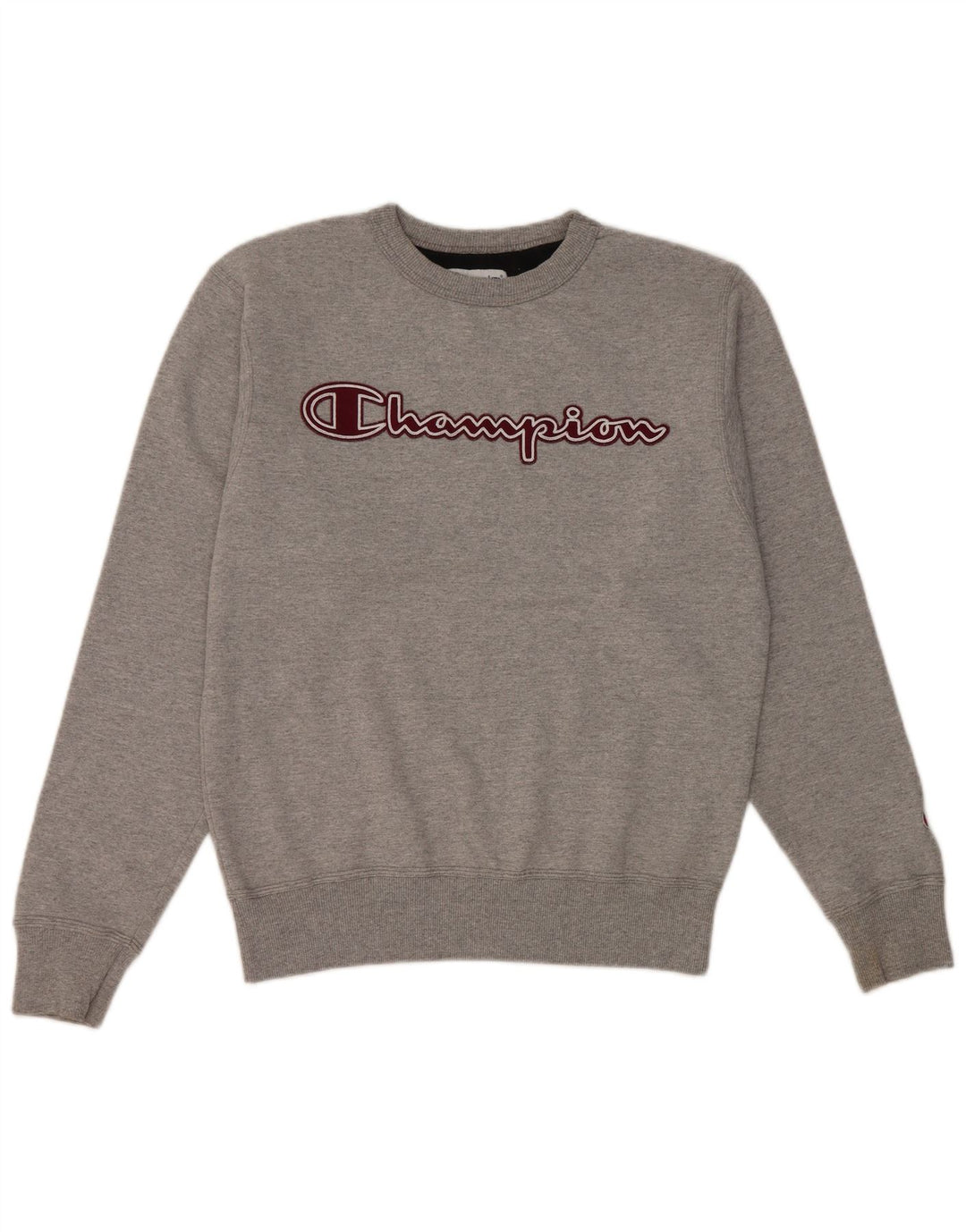 Felpa grafica da uomo Champion, maglione piccolo, cotone grigio