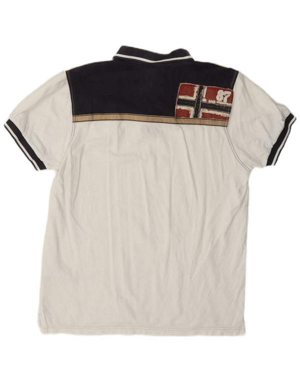 Polo da rugby da uomo con grafica geografica Napapijri XL colore bianco