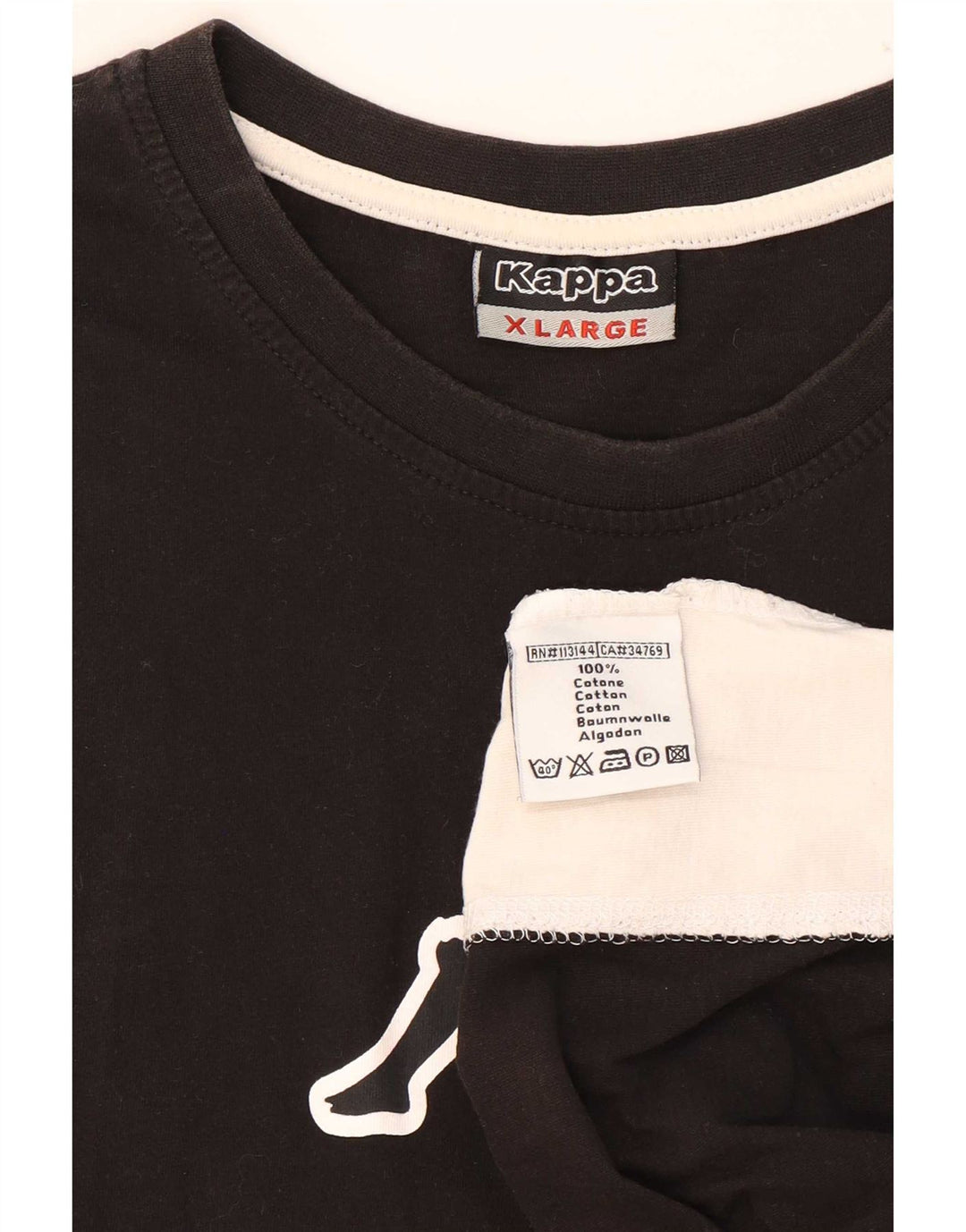 Canotta grafica da uomo Kappa XL in cotone color block nero