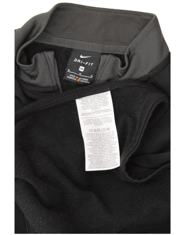 NIKE Top da tuta pullover con zip e collo Dri Fit da uomo, colore nero medio