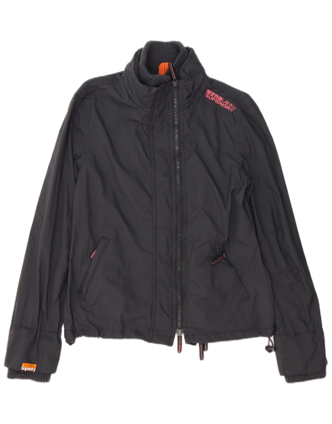 Giacca antipioggia grafica da donna SUPERDRY UK 16 grande poliestere grigio