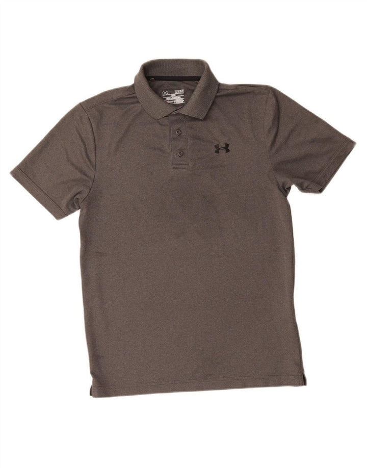 UNDER ARMOUR Mens Polo Shirt Small Grey Polyester