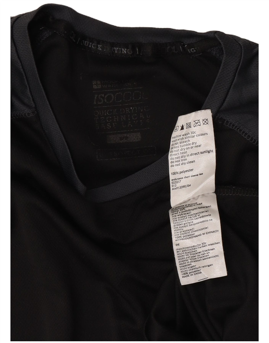 T-shirt IsoCool da uomo Mountain Warehouse Top Small Black Colourblock