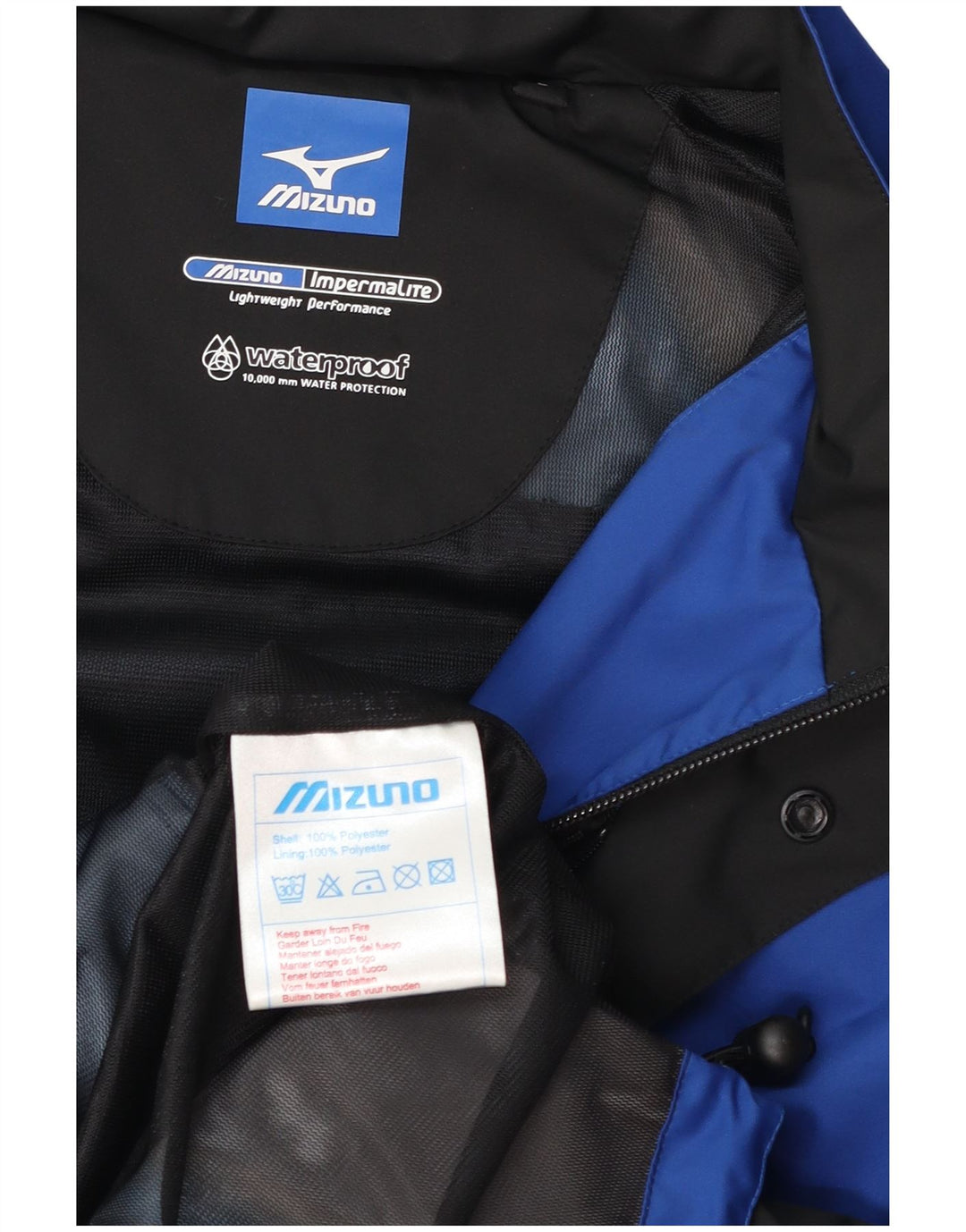 Giacca da corsa da uomo Mizuno UK 40 Large Blu in poliestere color block