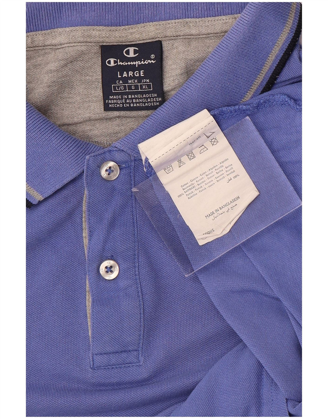 Polo da uomo Champion Large in cotone blu