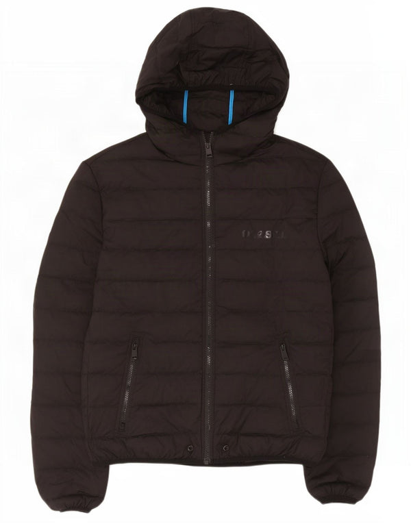 Giacca imbottita con cappuccio da uomo Diesel UK 42 XL poliestere nero