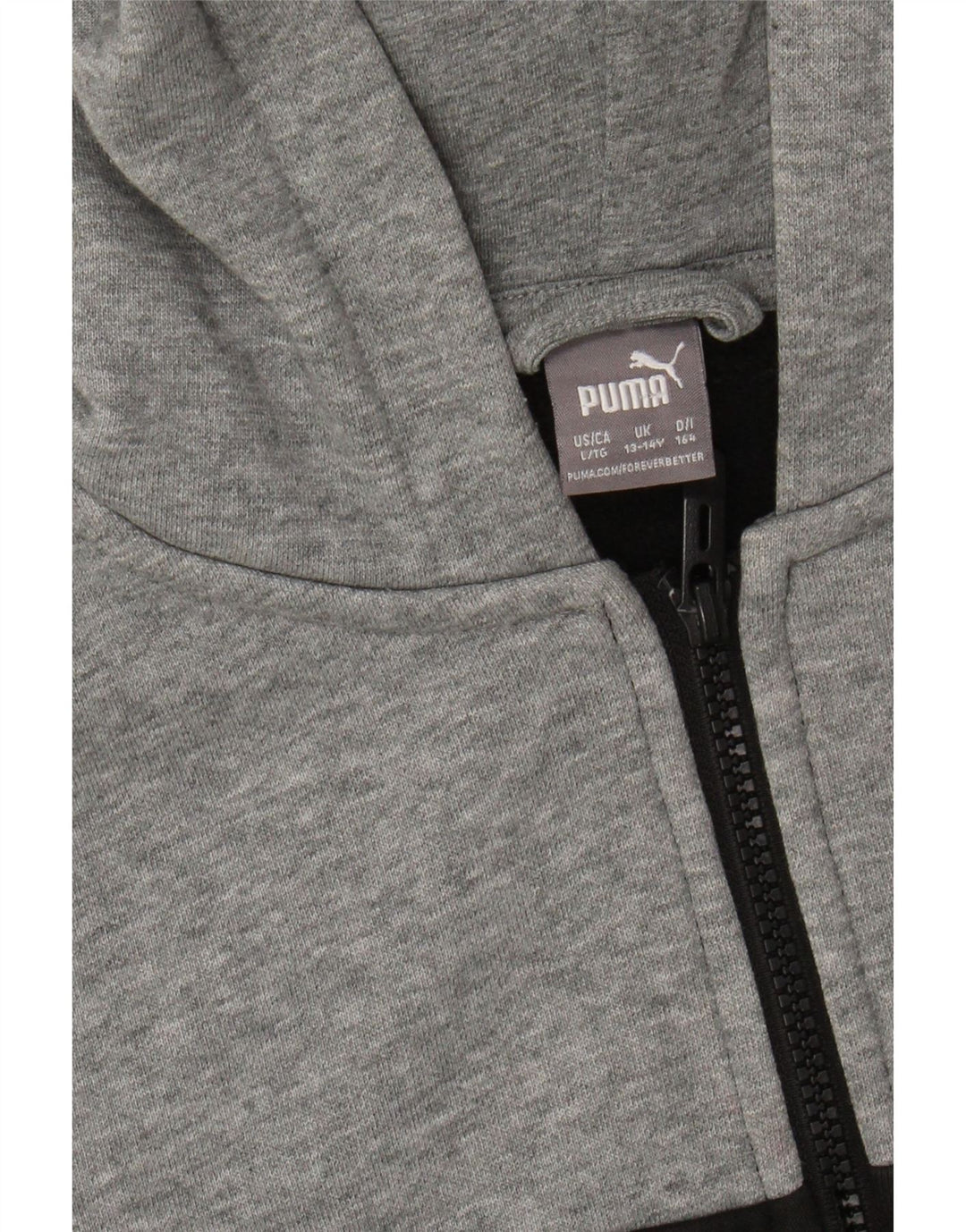Felpa con cappuccio e zip PUMA per ragazzi 13-14 anni Colorblock grigio