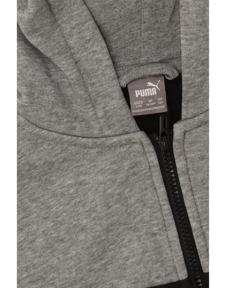 Felpa con cappuccio e zip PUMA per ragazzi 13-14 anni Colorblock grigio
