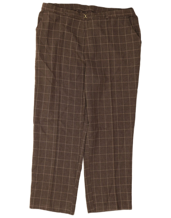 Pantaloni casual da donna Marks & Spencer UK 16 Large W34 L26 Marrone a quadri