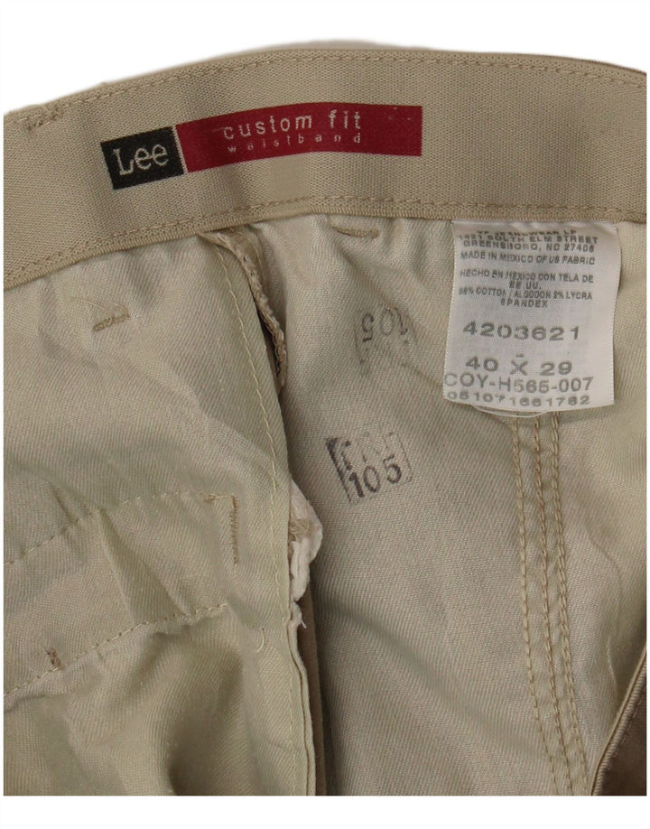 Pantaloni capri dritti da uomo su misura LEE W40 L24 in cotone beige