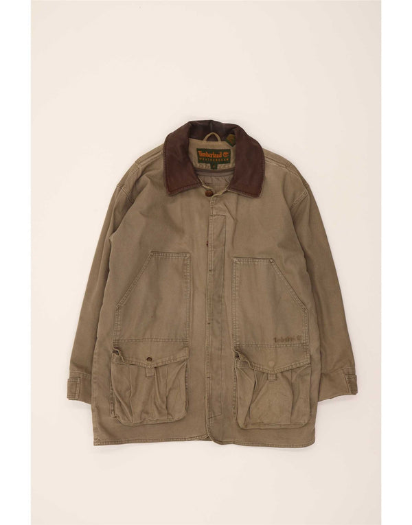 Timberland Mens Weathergear Utility Jacket UK 36 Small Grey Cotton