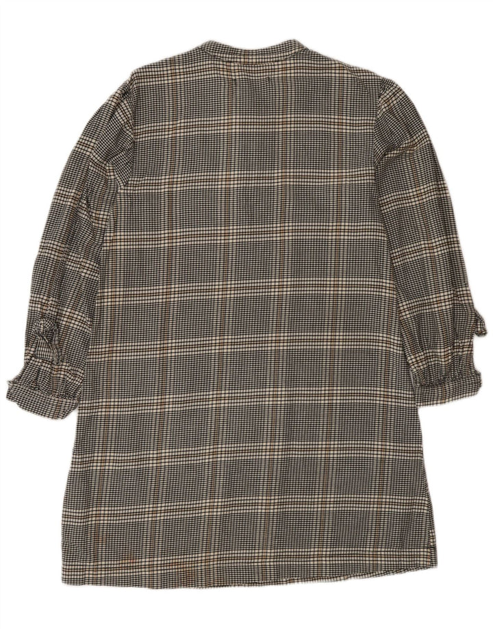 Abito a camicia pullover per ragazze Zara 13-14 anni in cotone a quadretti grigio