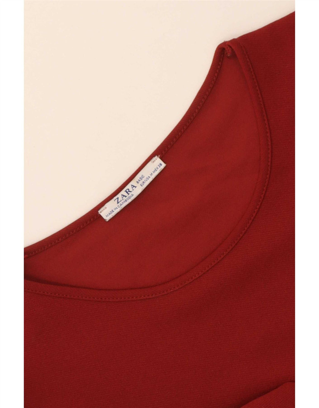 Abito a trapezio con maniche a 3/4 da donna Zara UK 14 rosso medio