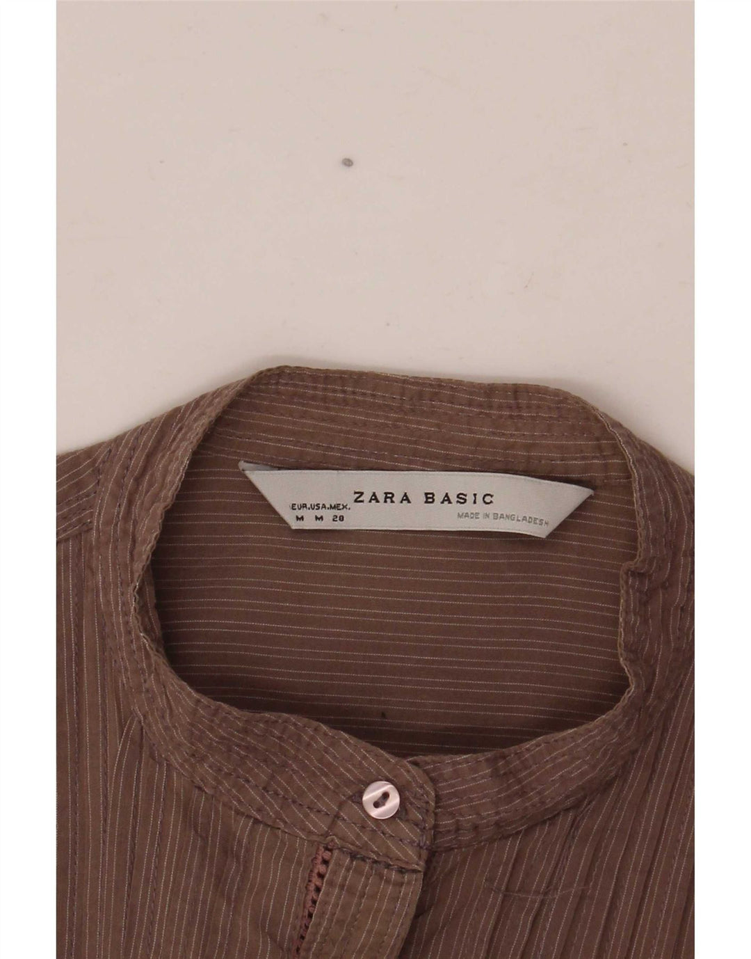 Camicia da smoking da donna Zara UK 12 Marrone medio a righe