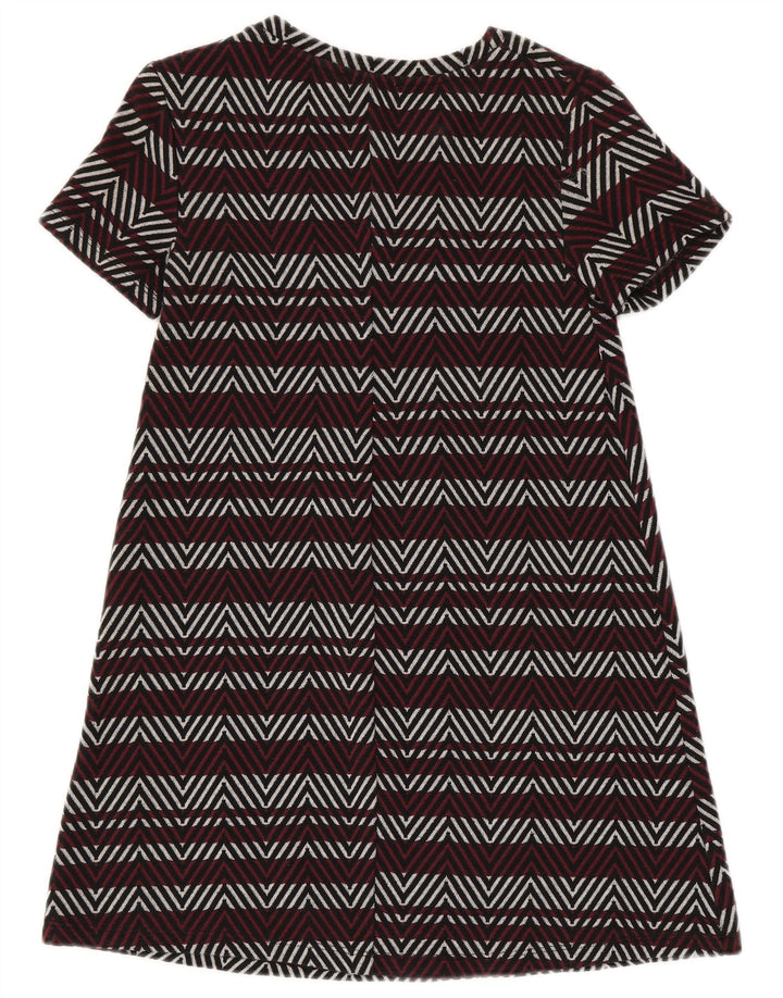 Abito Zara Trafaluc Basic da donna UK 8 Piccolo poliestere Chevron bordeaux