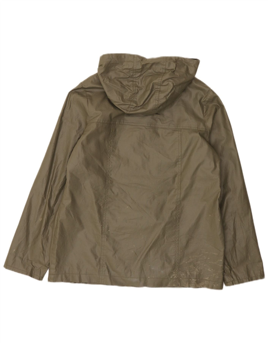 Giacca cerata oversize con cappuccio da donna Marks & Spencer UK 10 piccola verde