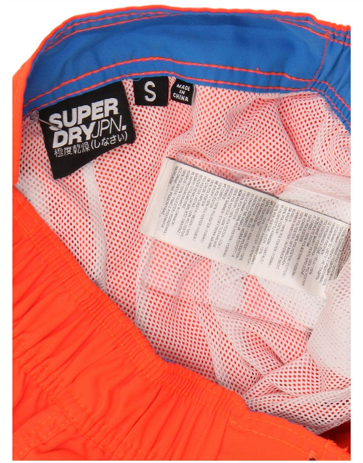 Pantaloncini da bagno con grafica da uomo SUPERDRY piccoli in poliestere arancione