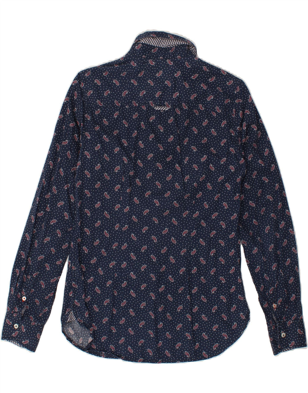 TOMMY HILFIGER Womens Fitted Shirt US 6 Medium Navy Blue Paisley Cotton Vintage Tommy Hilfiger and Second-Hand Tommy Hilfiger from Messina Hembry 