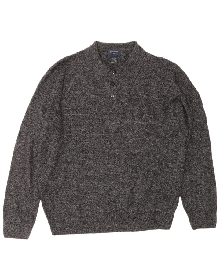 DOCKERS Maglione da uomo con collo alto XL in acrilico grigio
