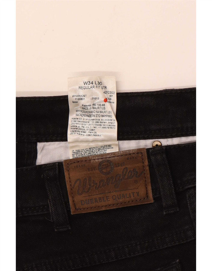 Jeans dritti da uomo Wrangler vestibilità regolare W34 L30 cotone nero