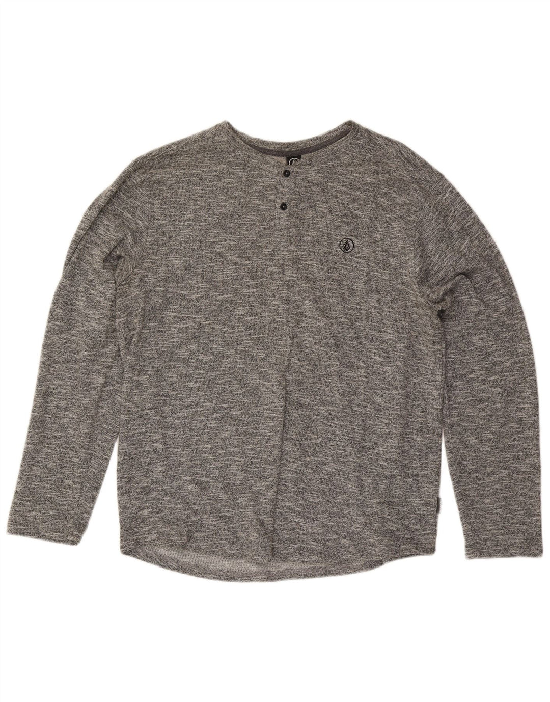 Maglia da uomo Volcom a maniche lunghe XL in cotone chiazzato grigio