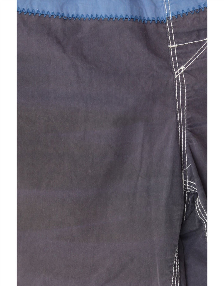 FAT FACE Pantaloncini da bagno da uomo Grandi in cotone color block grigio