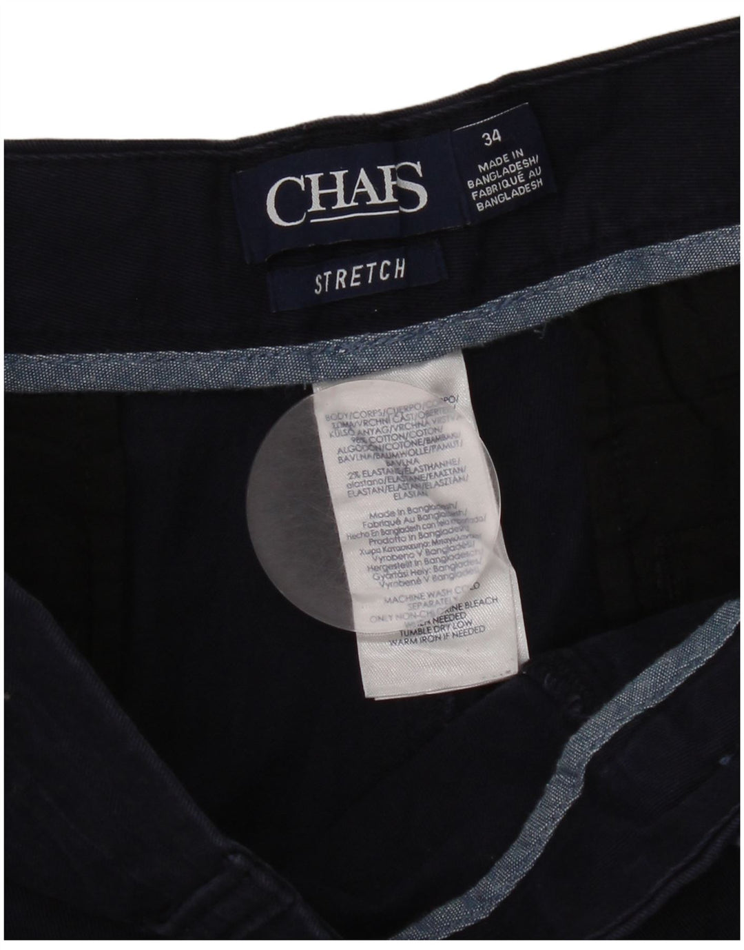 Pantaloncini chino da uomo Chaps W34 grandi in cotone blu navy