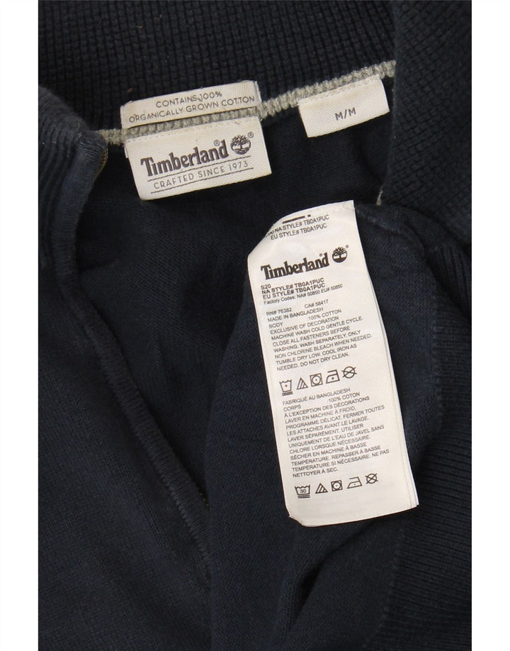 Timberland Maglione da uomo con zip e collo in cotone medio blu navy