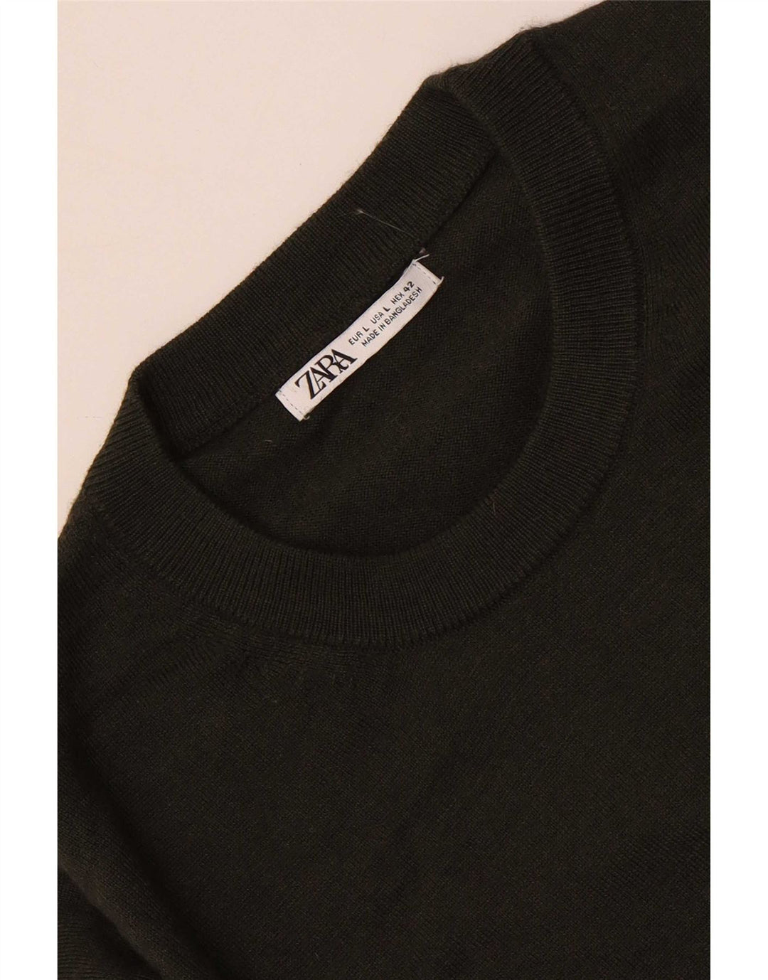 Maglione maglione girocollo da uomo Zara grande color kaki