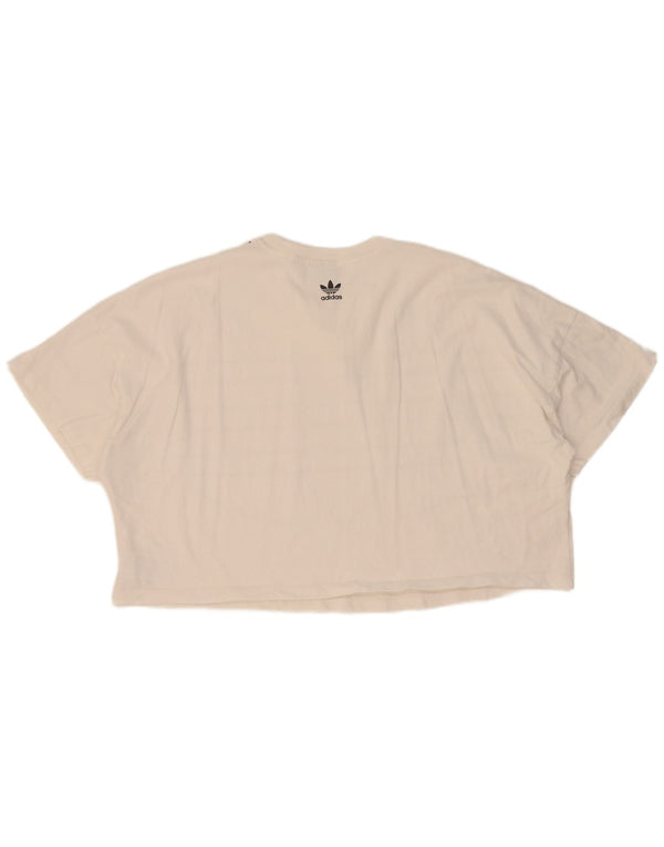 T-shirt grafica corta Adidas da donna Top UK 20 2XL cotone bianco