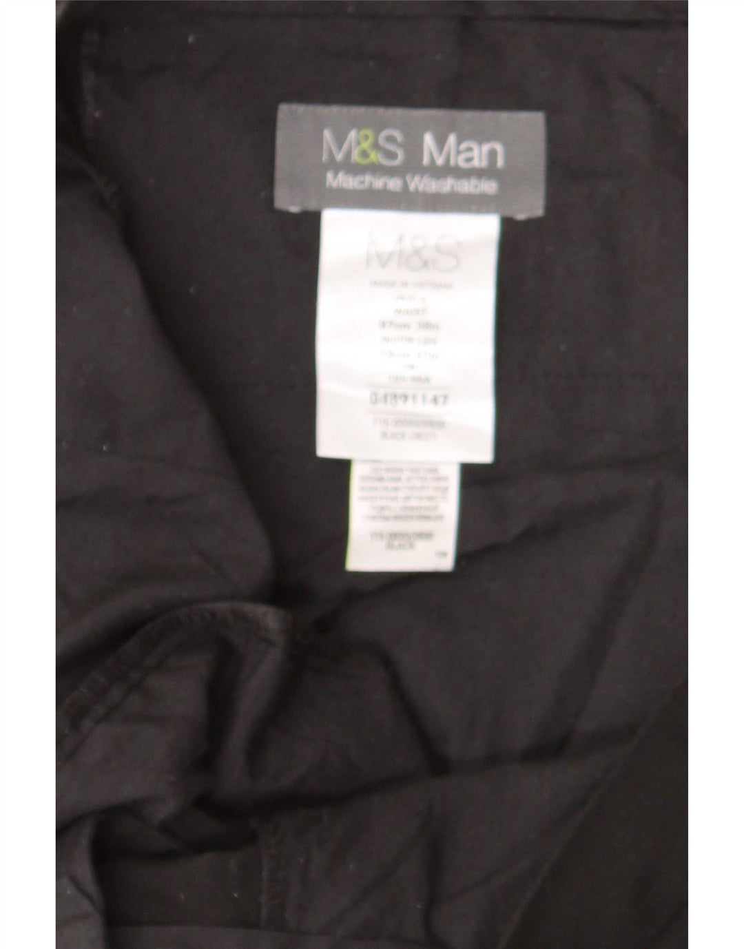 Pantaloni da abito dritti da uomo Marks & Spencer W39 L31 poliestere nero