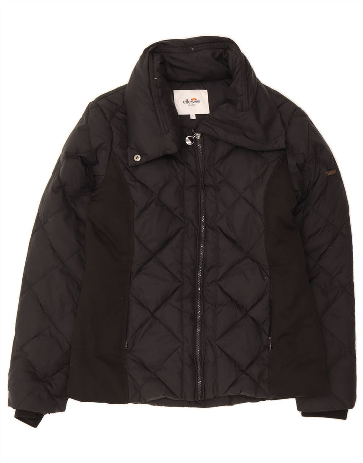 ELLESSE Womens Padded Jacket UK 16 Large Black Nylon Vintage Ellesse and Second-Hand Ellesse from Messina Hembry 