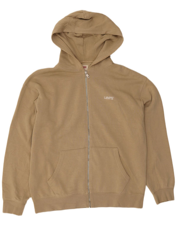 Maglione con cappuccio e zip dalla vestibilità rilassata da uomo Levi's in cotone beige medio