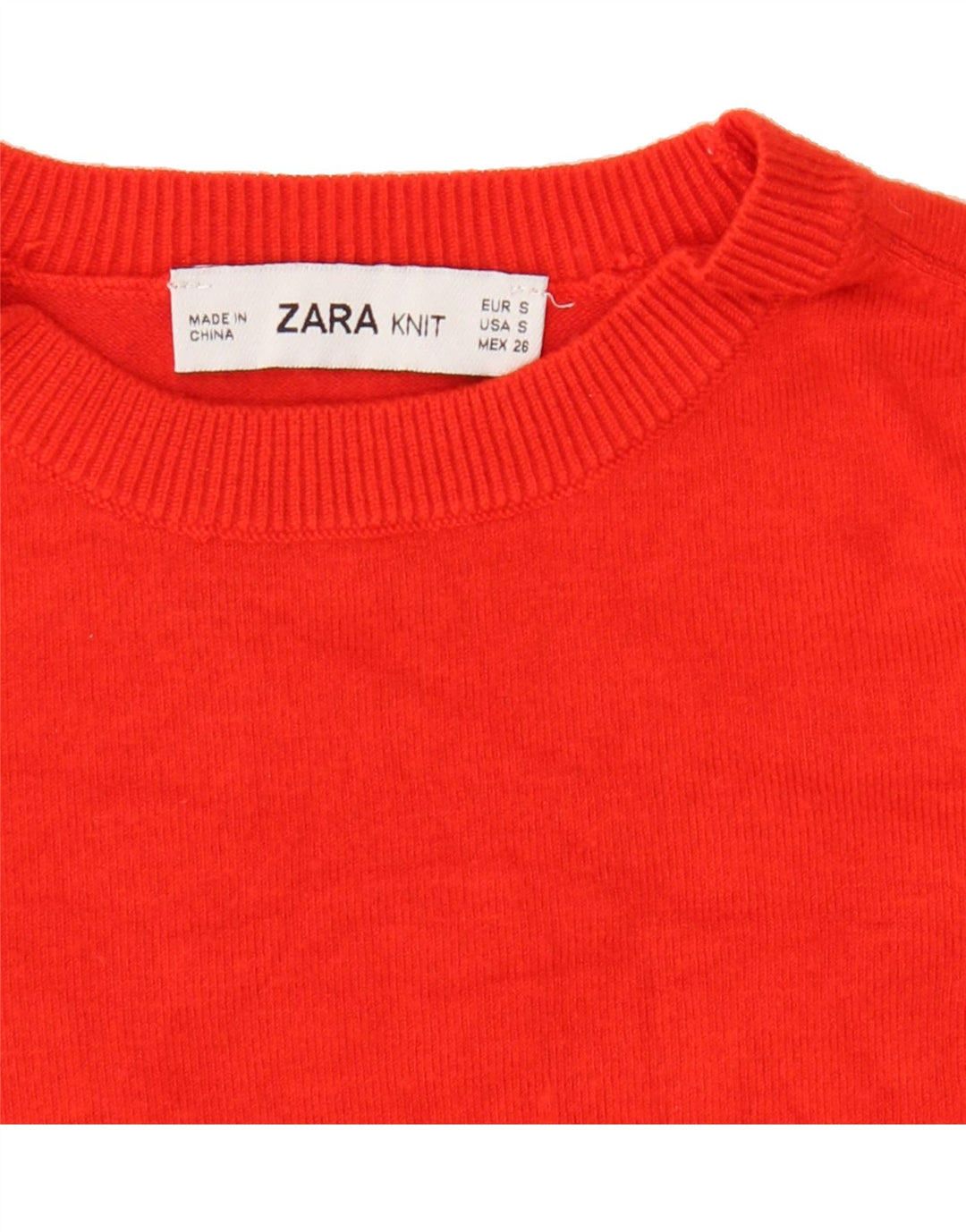 ZARA Womens Crew Neck Jumper Sweater UK 8 Small Red Vintage Zara and Second-Hand Zara from Messina Hembry 