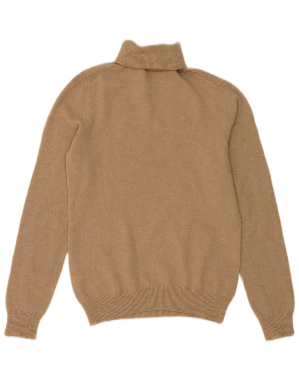 Maglione maglione a collo alto da donna Benetton UK 10 Small Beige New Wool