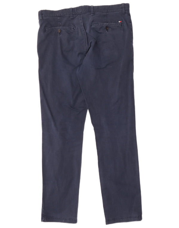 Pantaloni chino slim fit da uomo Tommy Hilfiger W33 L32 cotone blu navy