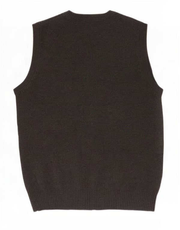 John Lewis Mens Vest Tank Top Large Grey Merino Wool