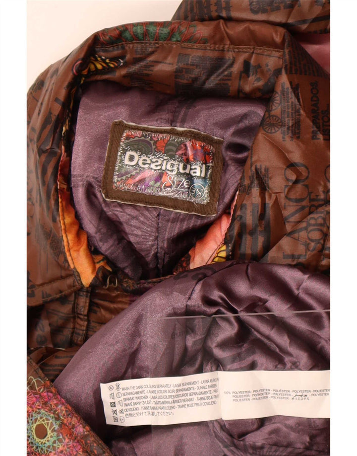 Desigual Trench grafico da donna EU 38 Poliestere floreale marrone medio